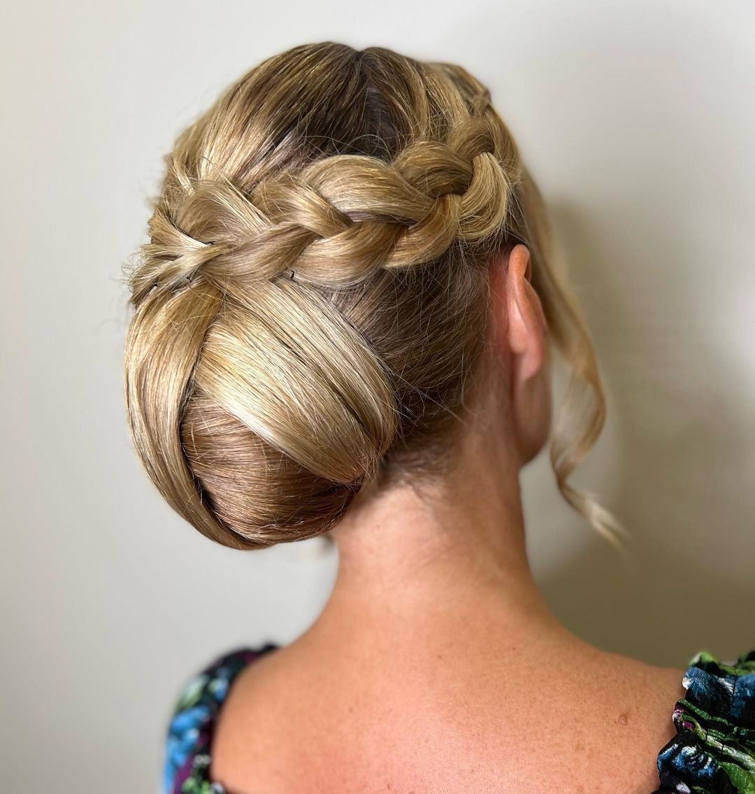 Crown Braid and Big Overlapped Bun