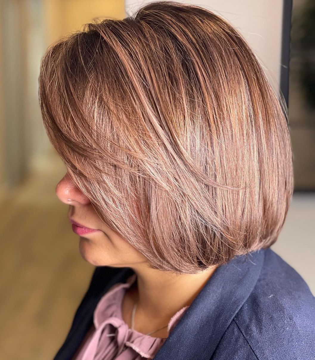 Light Brown Polished A-Line Lob