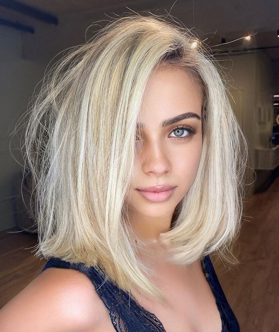 Bright Blonde Lob Shag