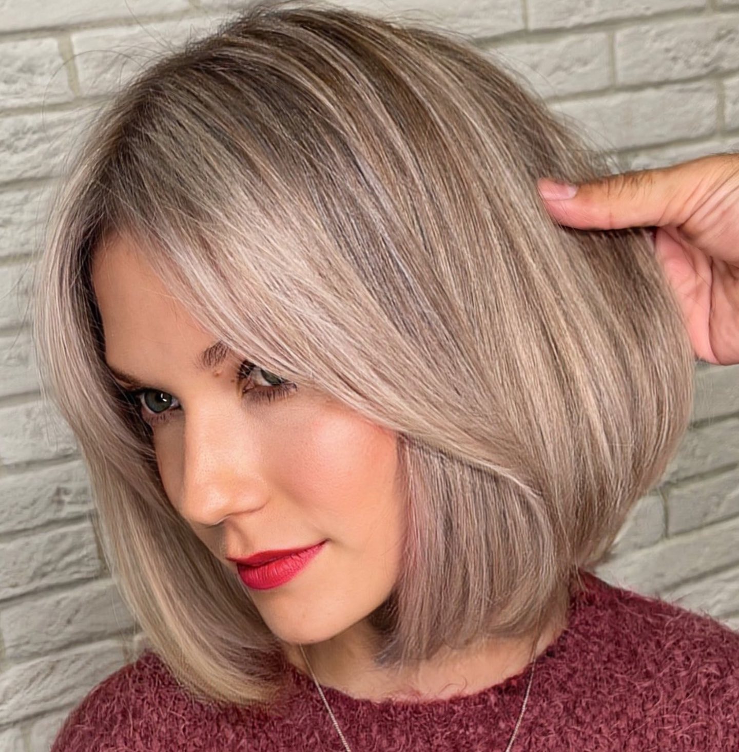 Polished Blunt Ash Blonde Bob