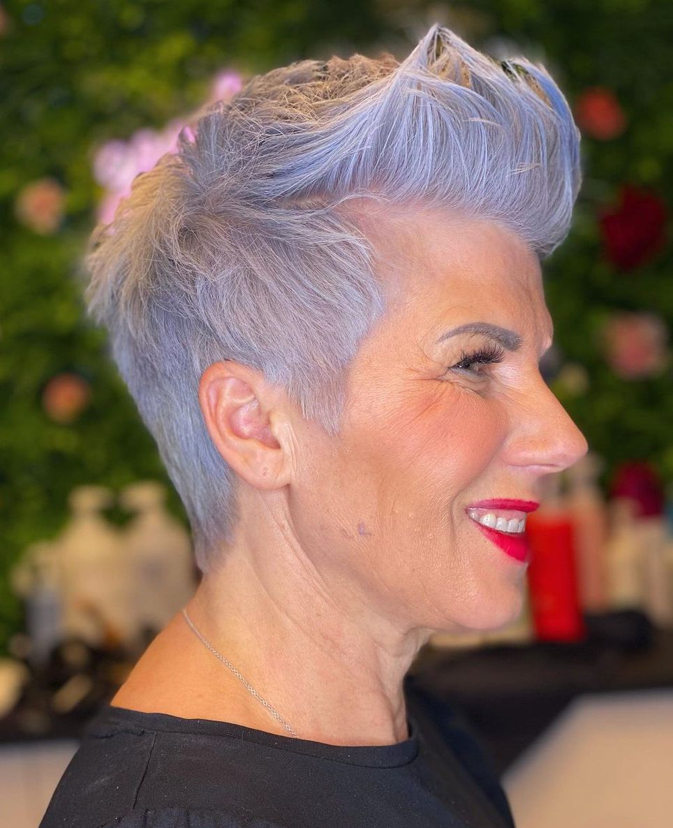 60+ Women’s Gray Pompadour