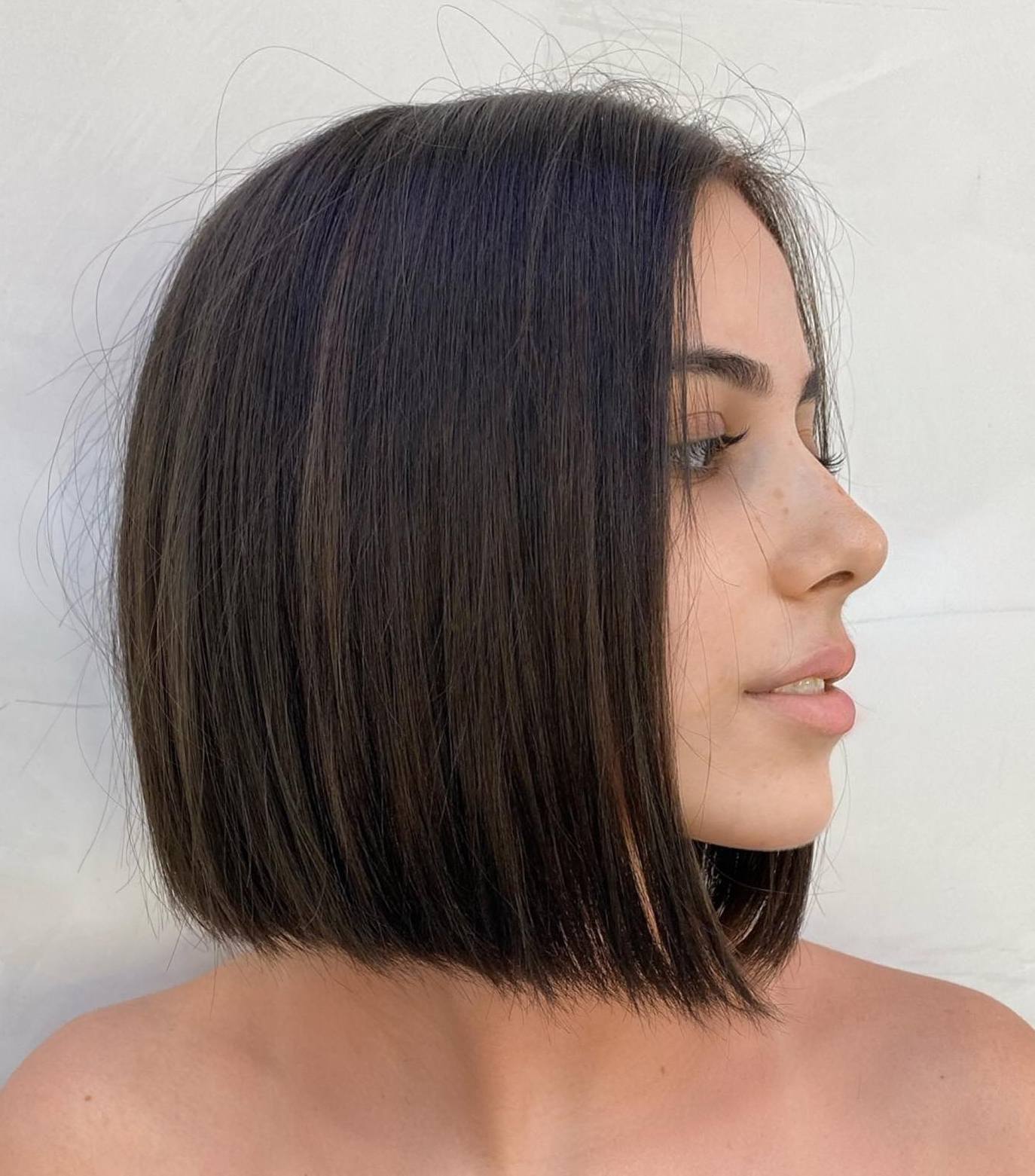 Dimensional Blunt Brunette Bob