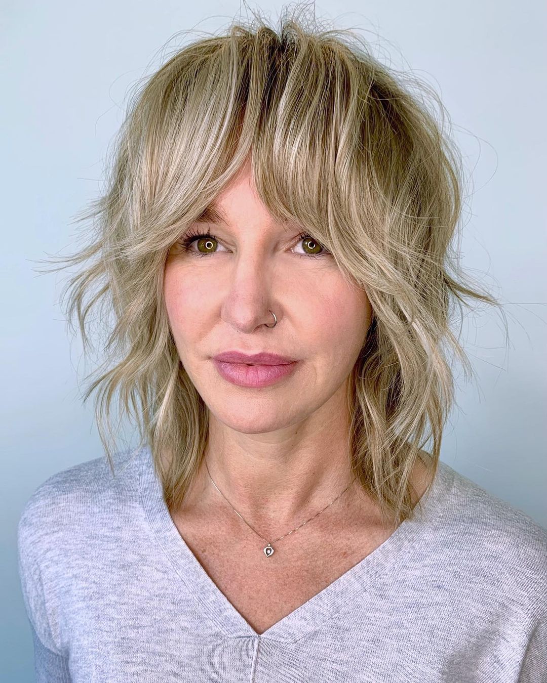 Blonde Wispy Shag for Ladies Over 40