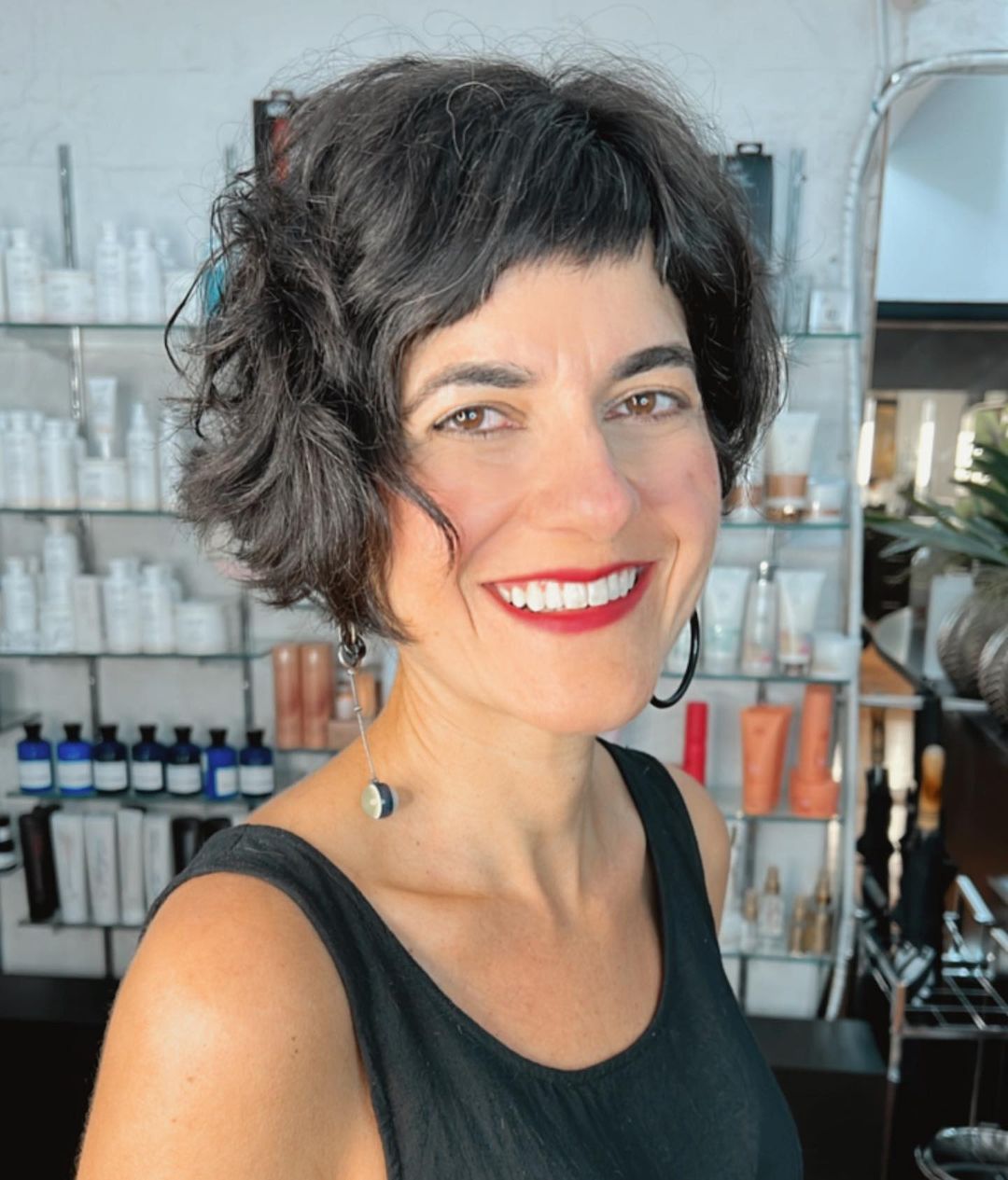 Short Wavy Bob Shag with Micro Bangs