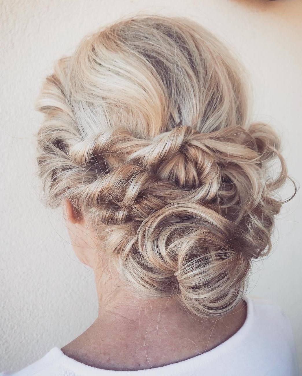 Twisted Curly Mother-of-the-Bride Updo