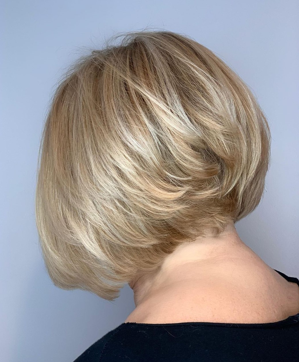 Golden Blonde Bob with Platinum Highlights