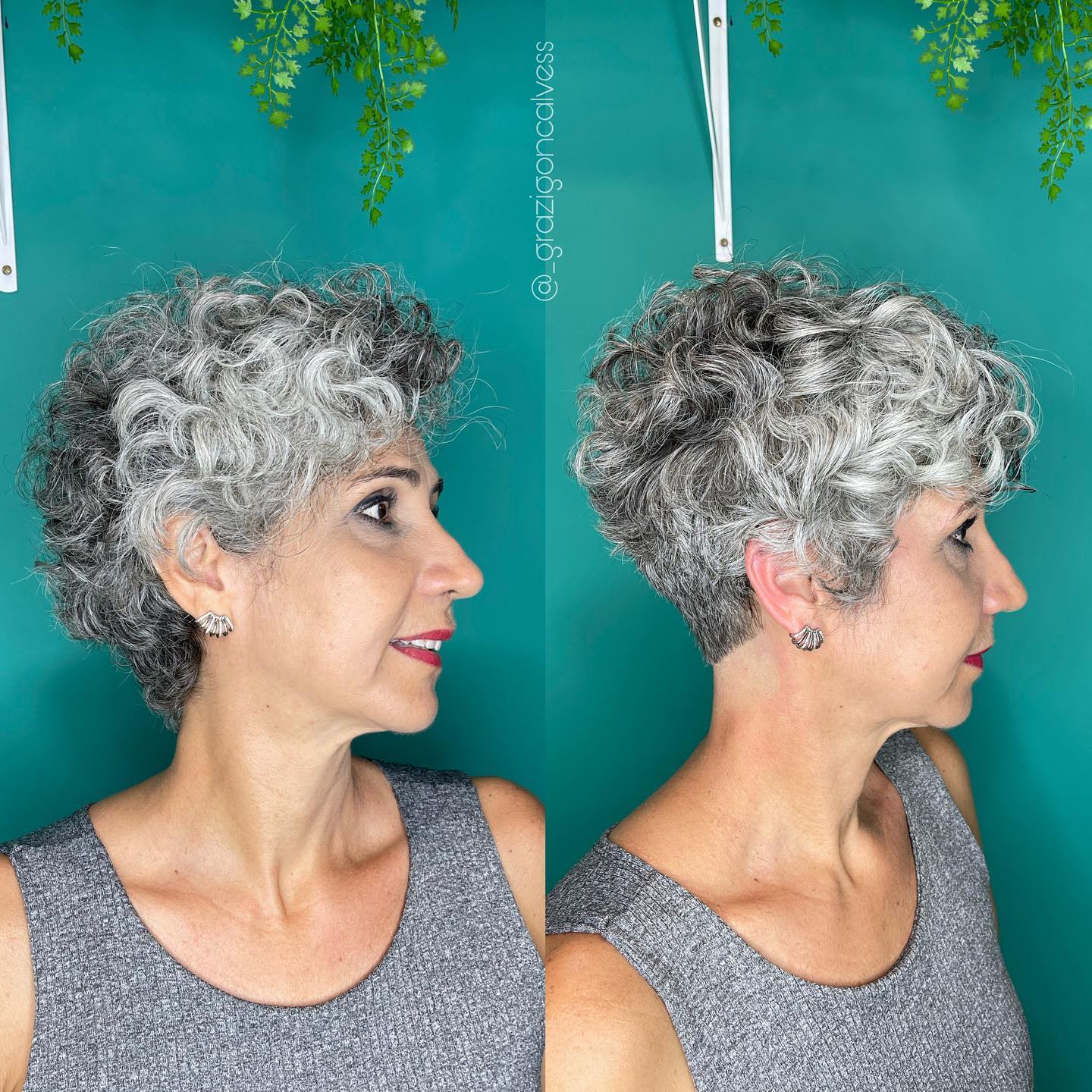 Short Curly Undercut Hairstyle with Bangs