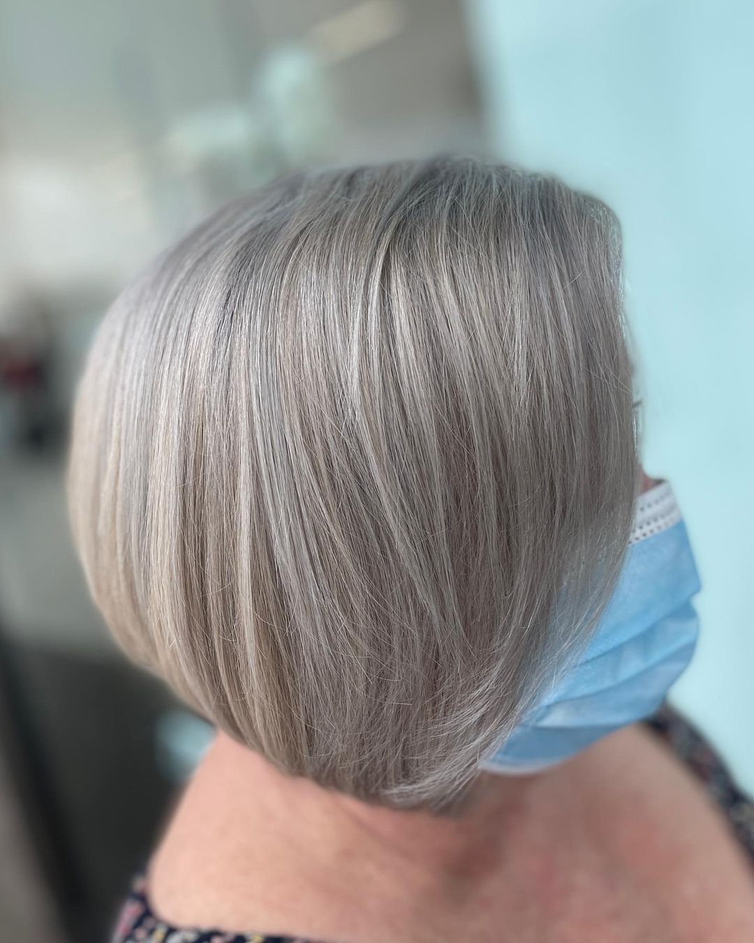 Polished Rounded Silver Bob Hairstyle